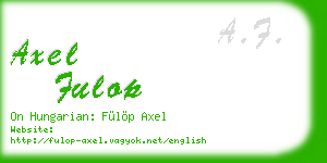 axel fulop business card